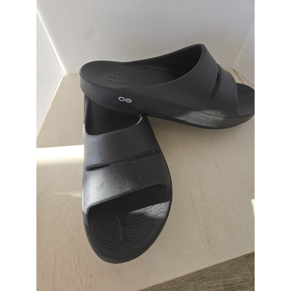 Oofos Sandals Mens Sz 11 Women's 13 OOahh Slides Black Comfy EU 44 Recovery